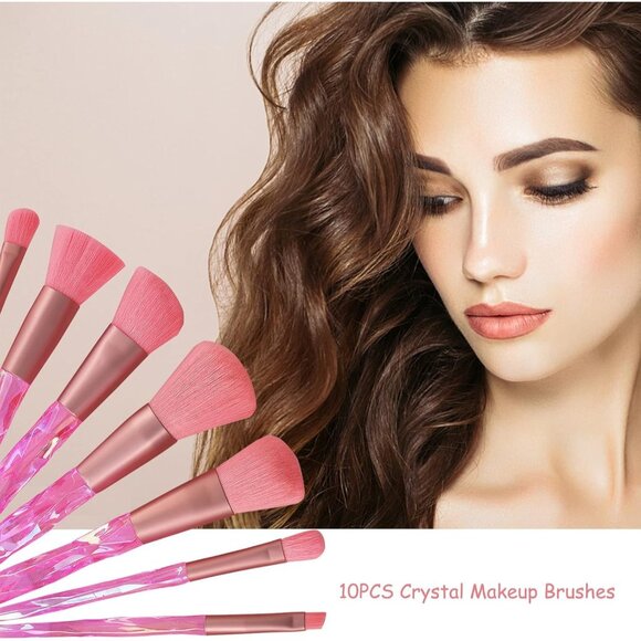 🆕 Makeup Crystal Brushes Set Highlighter Foundation Liquid Professional Design - Picture 6 of 6